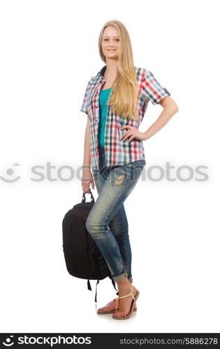 Young student isolated on the white background