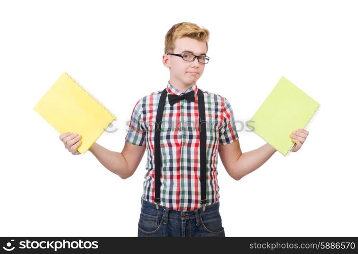 Young student isolated on the white background