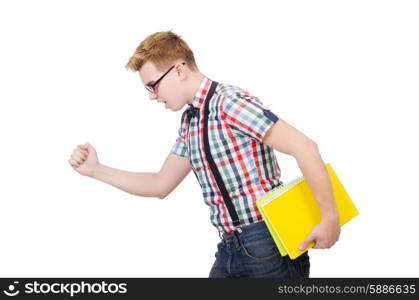 Young student isolated on the white background