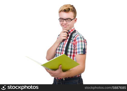 Young student isolated on the white background