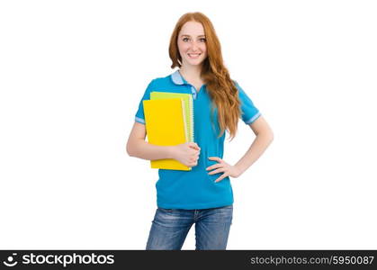 Young student isolated on the white background