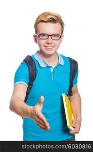 Young student isolated on the white background