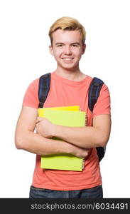 Young student isolated on the white background