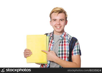 Young student isolated on the white background