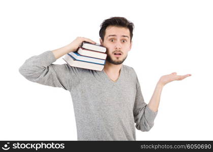 Young student isolated on the white background