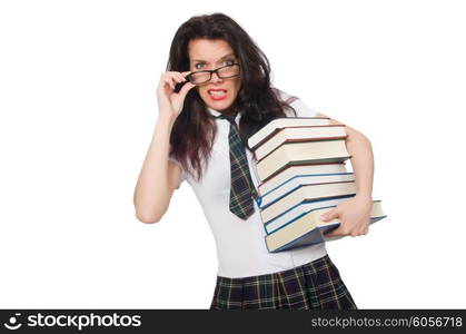 Young student isolated on the white background