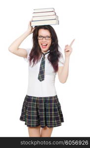 Young student isolated on the white background