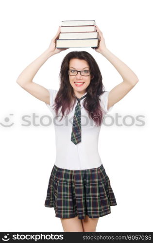 Young student isolated on the white background