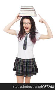 Young student isolated on the white background