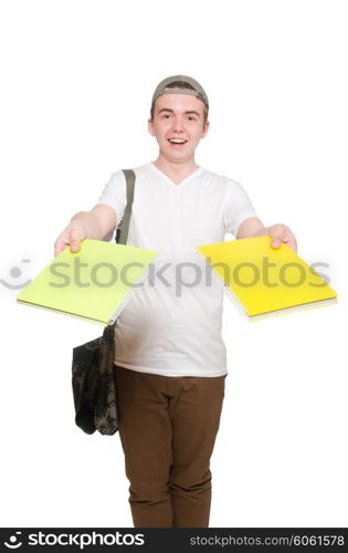 Young student isolated on the white background