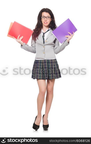 Young student isolated on the white background