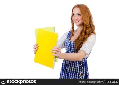 Young student isolated on the white background