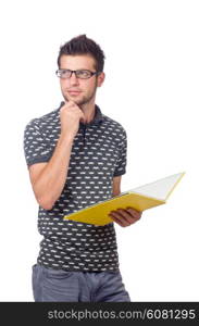 Young student isolated on the white background