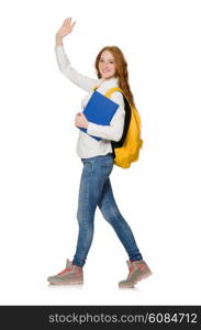 Young student isolated on the white background