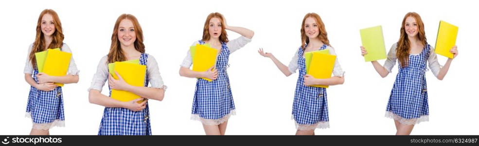 Young student isolated on the white background