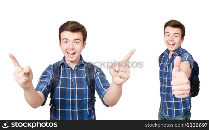 Young student isolated on the white background