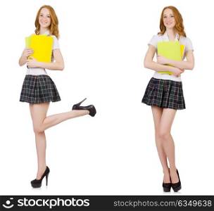 Young student isolated on the white. The young student isolated on the white