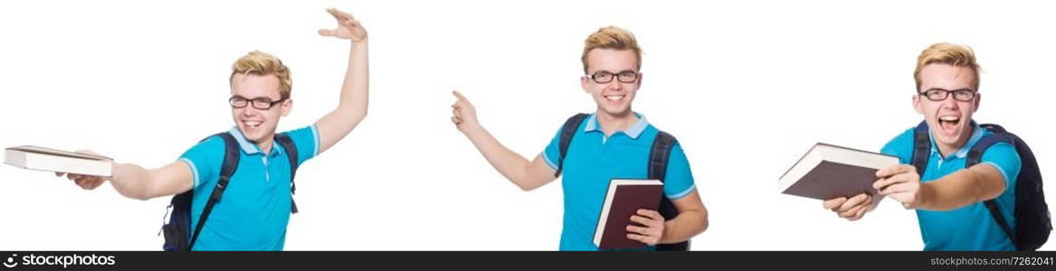 Young student isolated on white background 