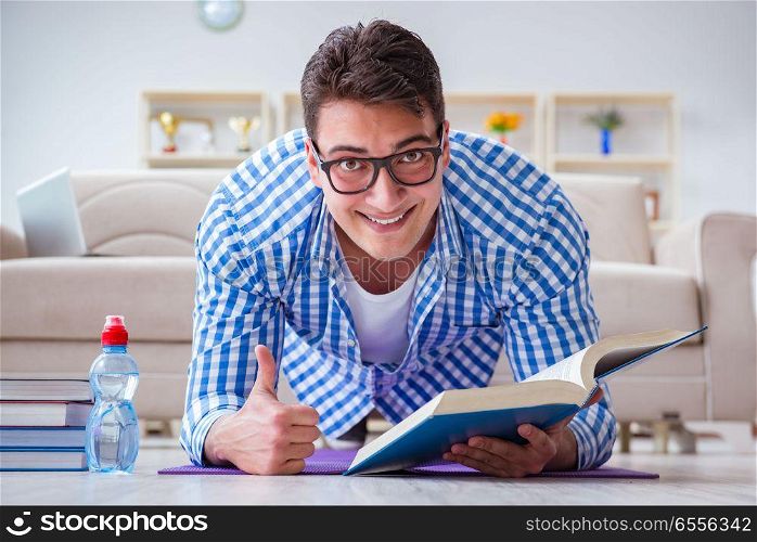 Young student preparing for university exams