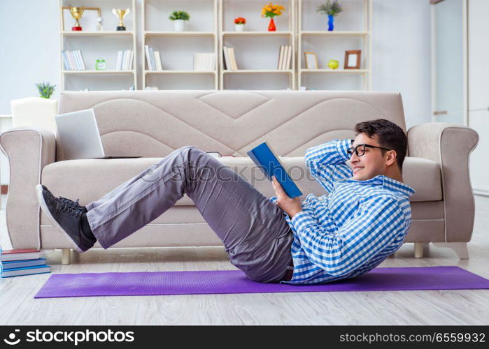 Young student preparing for university exams