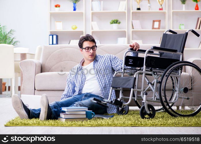 Young student studying at home