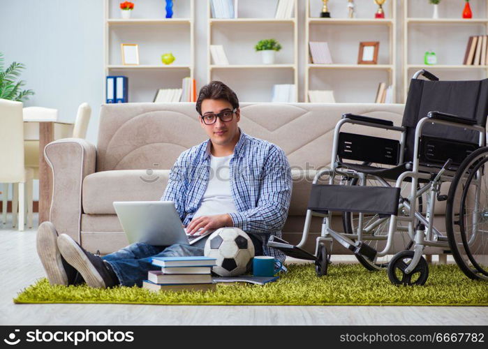 Young student studying at home