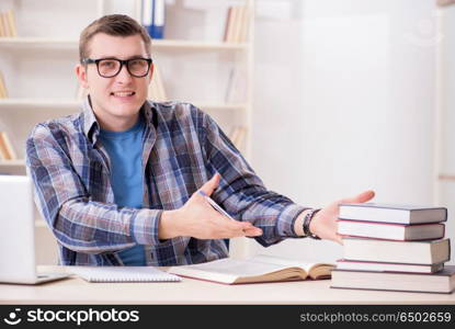 Young student studying over internet in telelearning concept