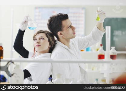 young students in bright lab