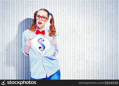 Young super hero woman