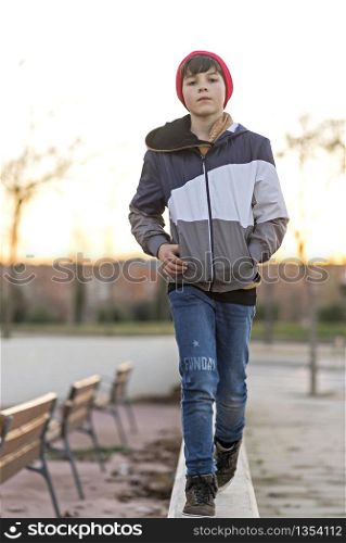 Young teenager portrait at sunrise