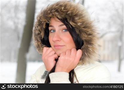 young winter woman