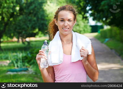 Young woman after sport workout