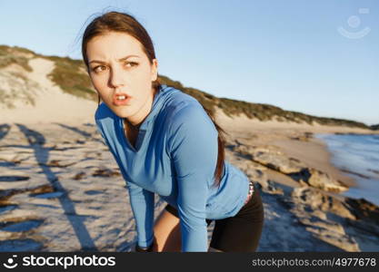 Young woman after sport. Young woman after sport outdoors