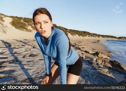 Young woman after sport. Young woman after sport outdoors