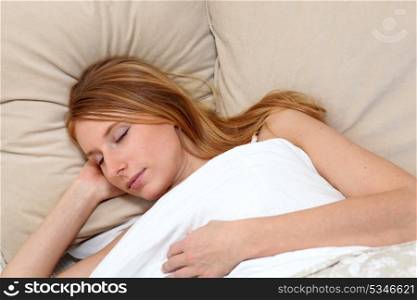 Young woman asleep