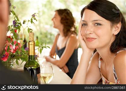 Young Woman at Dinner Party