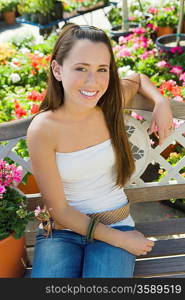 Young Woman at Garden Store