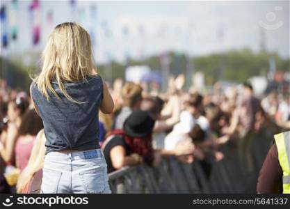 Young Woman At Outdoor Music Festival