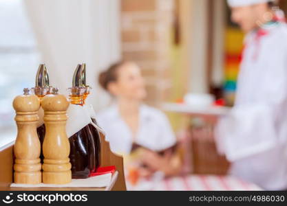 Young woman at restaurant. Young woman at restaurant sitting at table