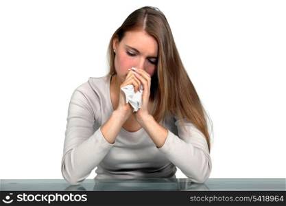 Young woman crying