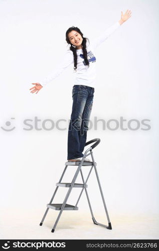 Young woman decorating