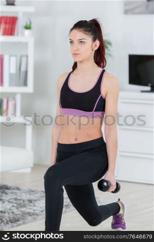 young woman doing an exercise