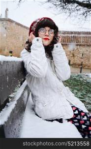 Young woman enjoying a winter day