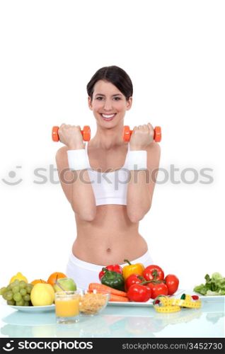 Young woman getting fit