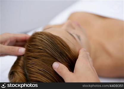 young woman having a massage