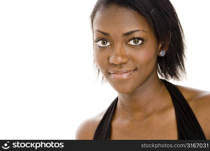 Young woman hugging a pillow