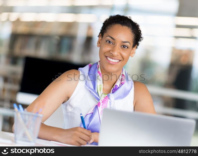 Young woman in an office