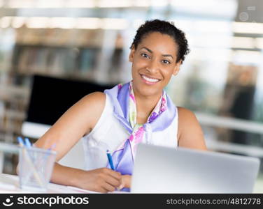 Young woman in an office