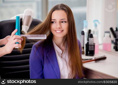 Young woman in beauty salon