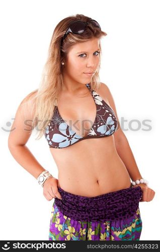Young woman in bikini - posing isolated